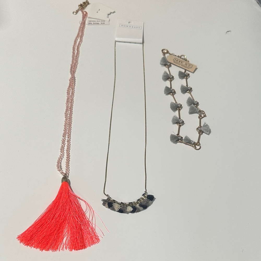 🌴 NWT Bundle of 3 Beaded & Fringe Necklaces